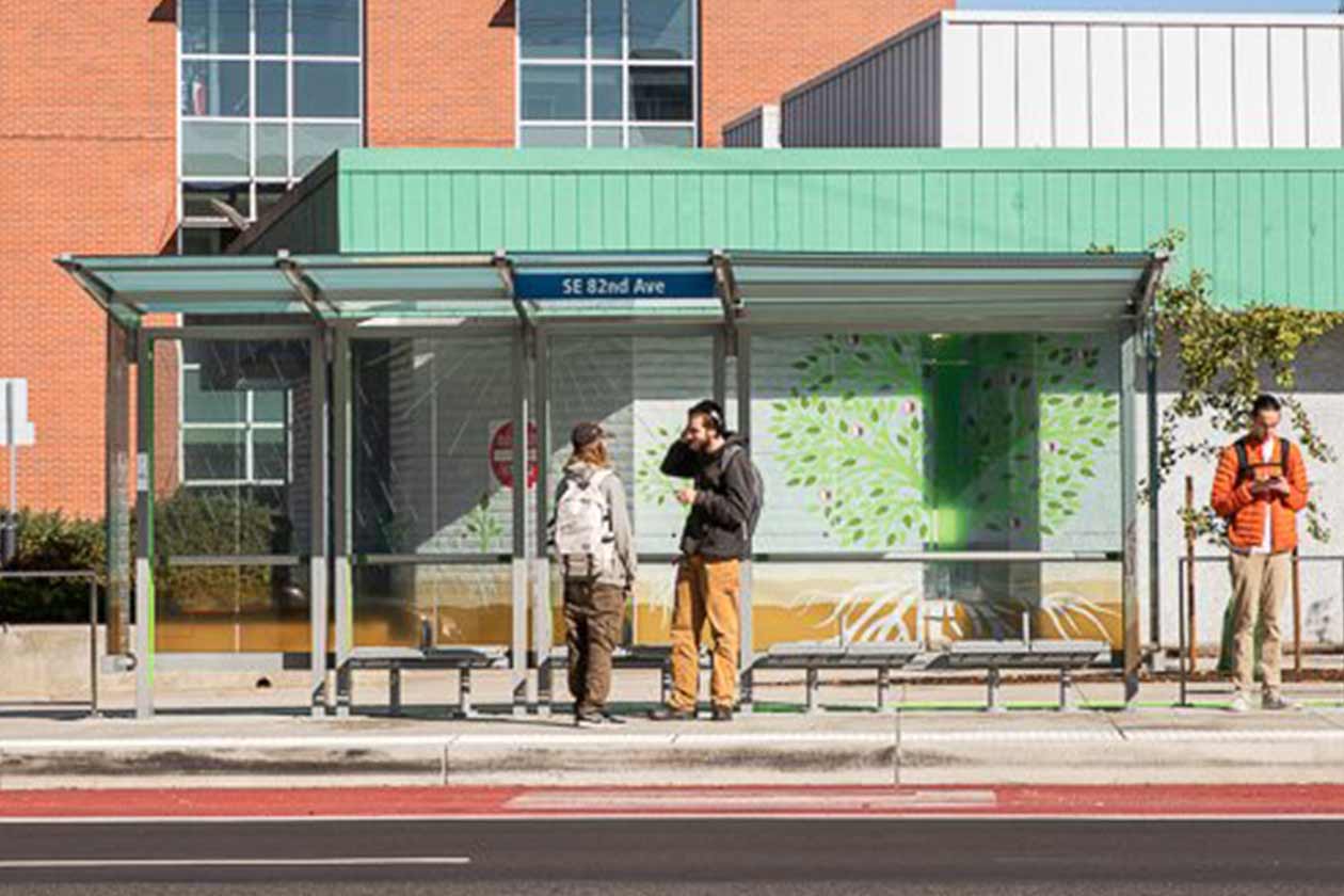 Riders waiting at an FX station.