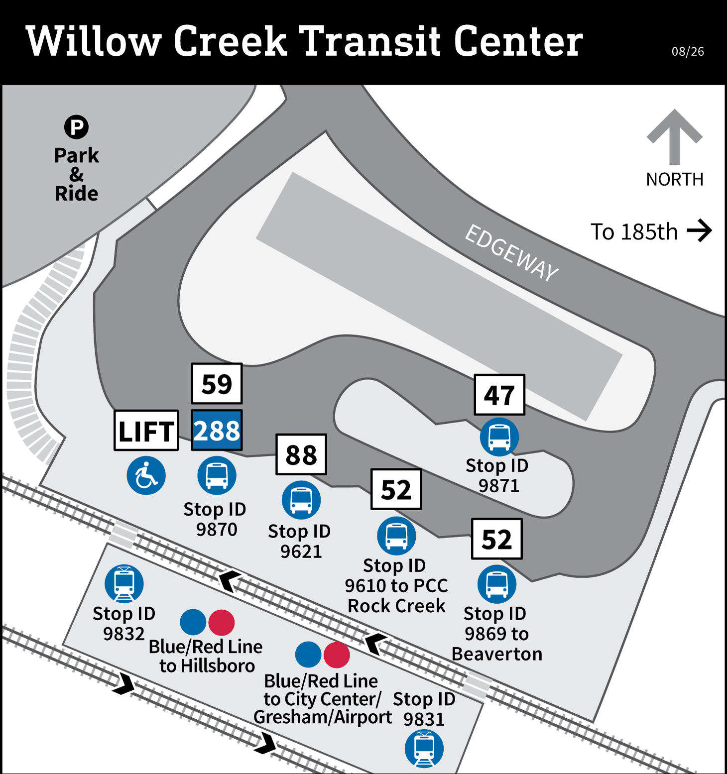 Map of Willow Creek Transit Center